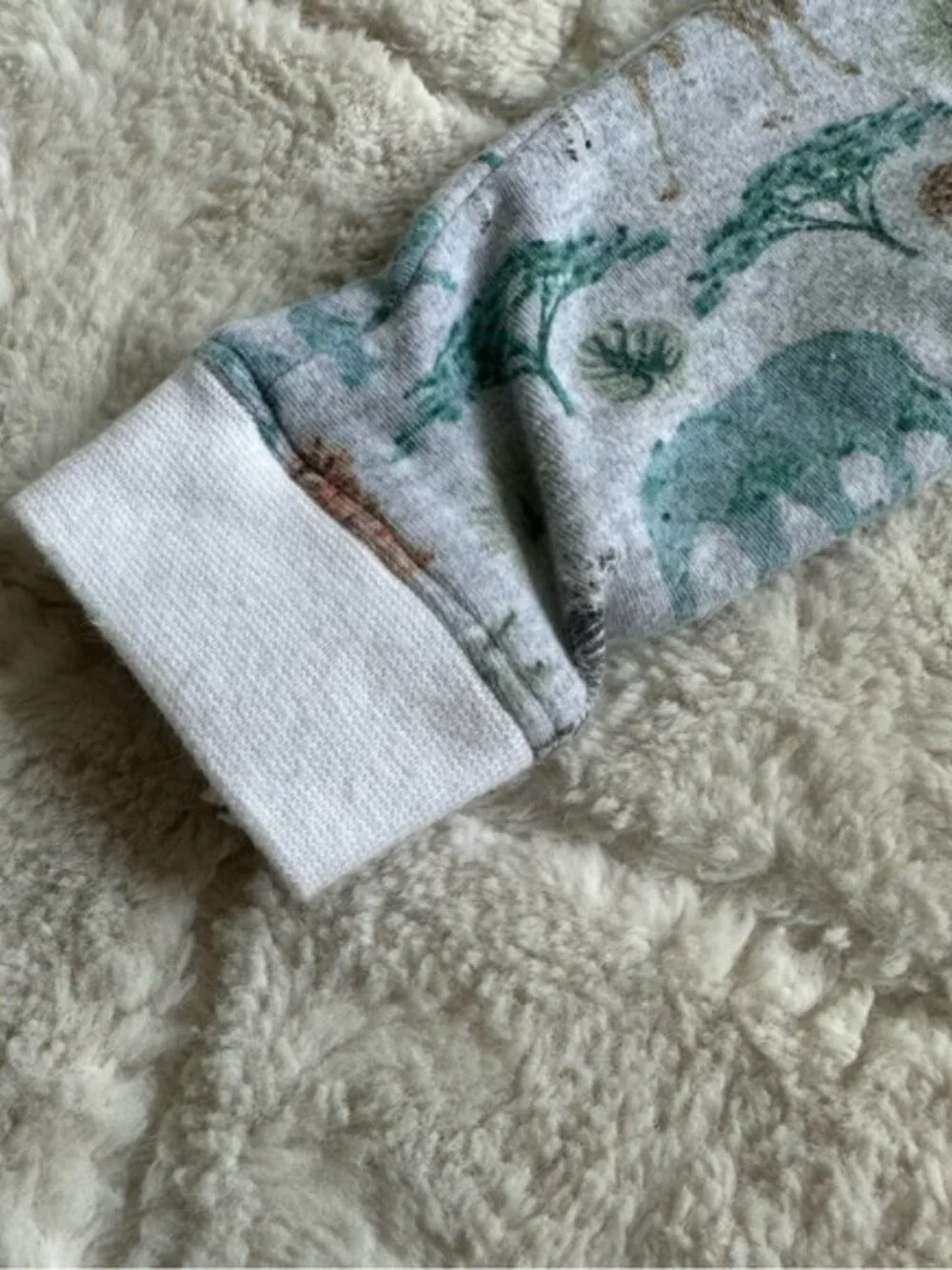 Boutique | Grey & Safari Print Oversized Sweater Dress | Size 12-18 Months